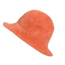 Ворсистая оранжевая однотонная Повседневная плюшевая теплая шерстяная шляпа, Солнцезащитная модная женская вязаная шапка, Панама, Солнцезащитная шапка viseras para mujer# W