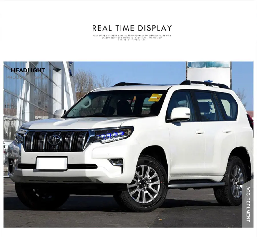 2 шт. светодиодный фары для Toyota Prado- полный светодиодный фонарь для автомобиля Ангельские Глазки все светодиодный Противотуманные фары светодиодный дневные ходовые огни