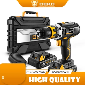 

DEKO GCD20DU2 20V Electric Cordless Drill Mini Wireless Power Tool Screwdriver DC Lithium-Ion Battery 2-Speed