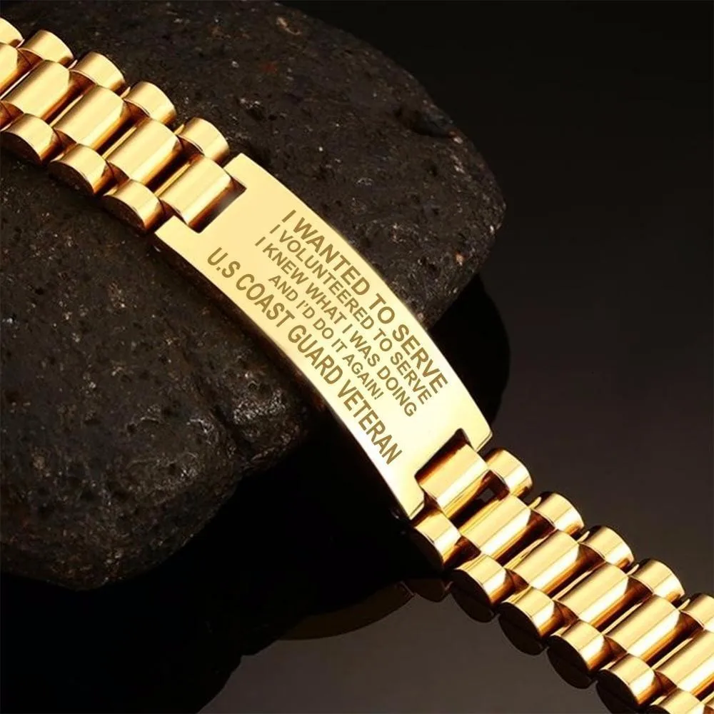 Vnox Stainless Steel Tough Man Bracelets Drop Shipping - I VOLUNTEERED TO SERVE US COAST GUARD VETERAN AND I'LL DO IT AGAIN | Украшения