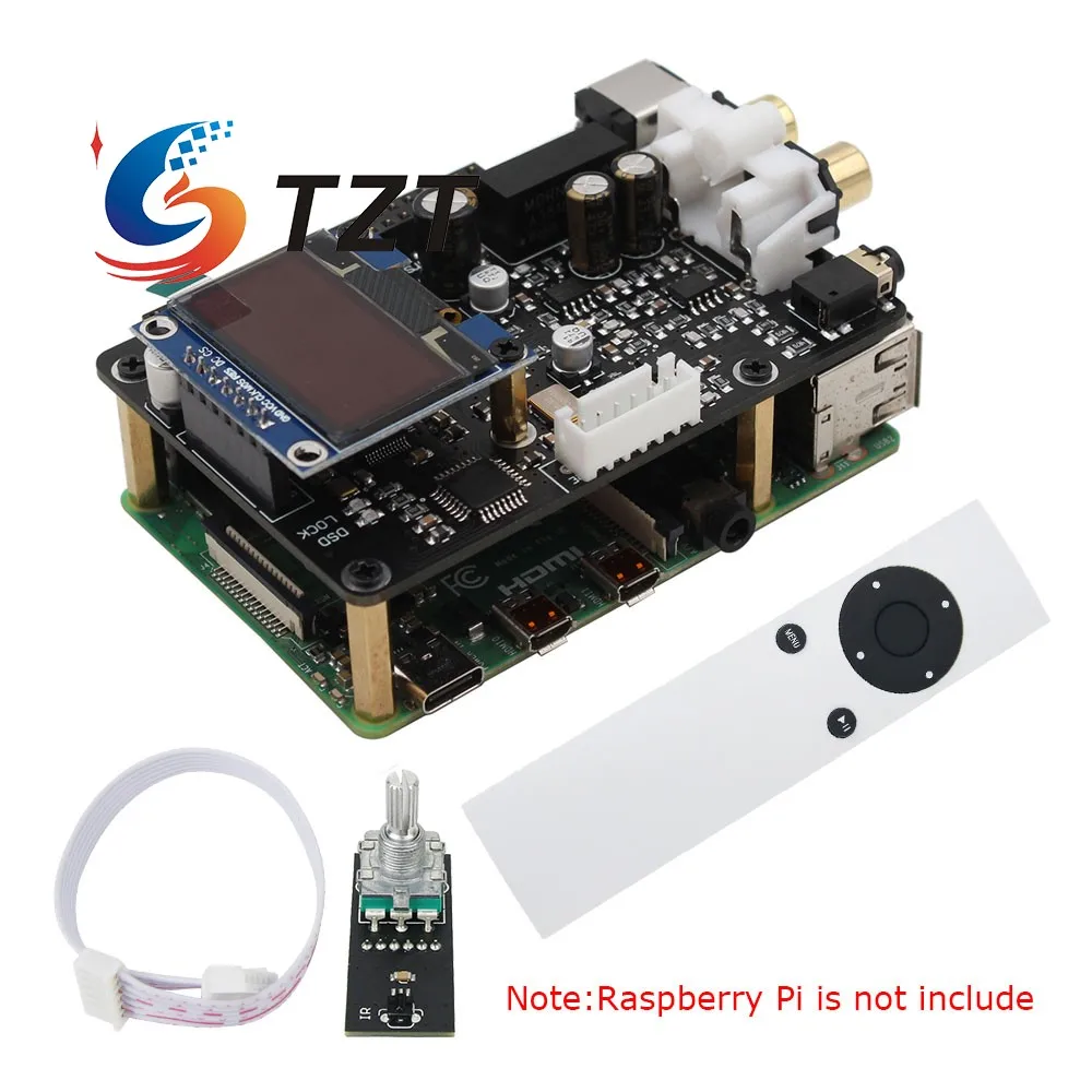 TZT Ustars Audio R38h DAC Board Decoder OLED Remote Control Kit IIS 768KHz DSD512 Raspberry Pi audio decoder board