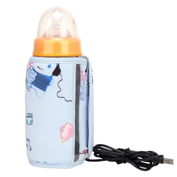 

Universal Protective Insulation Infant Washable Baby Feeding Cartoon Home USB Heating Cup Milk Bottle Warmer Portable Travel