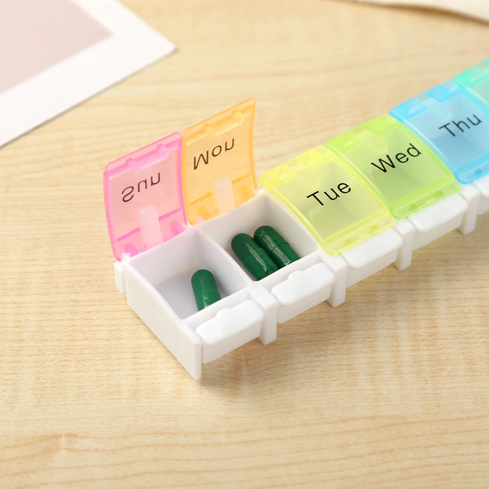 Colorful Pill Box Medicine Organizer 7 Days Weekly Pills Tablet Holder Storage Case Drug Container | Красота и здоровье