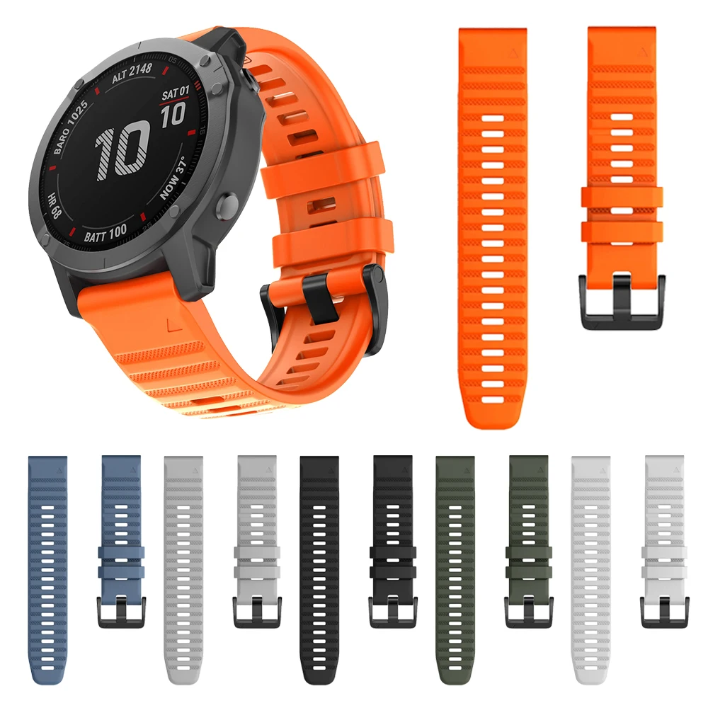 

QuickFit 26mm 22mm Watchband For Garmin Fenix 6 6X Pro / 5 5X Plus 3 3HR Silicone Band Fenix6 Fenix5 Watch Easyfit Wrist Strap