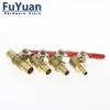 red handle Valve 6mm-12mm Hose Barb Inline Brass Water Oil Air Gas Fuel Line Shutoff Ball Valve Pipe Fittings ► Photo 3/6