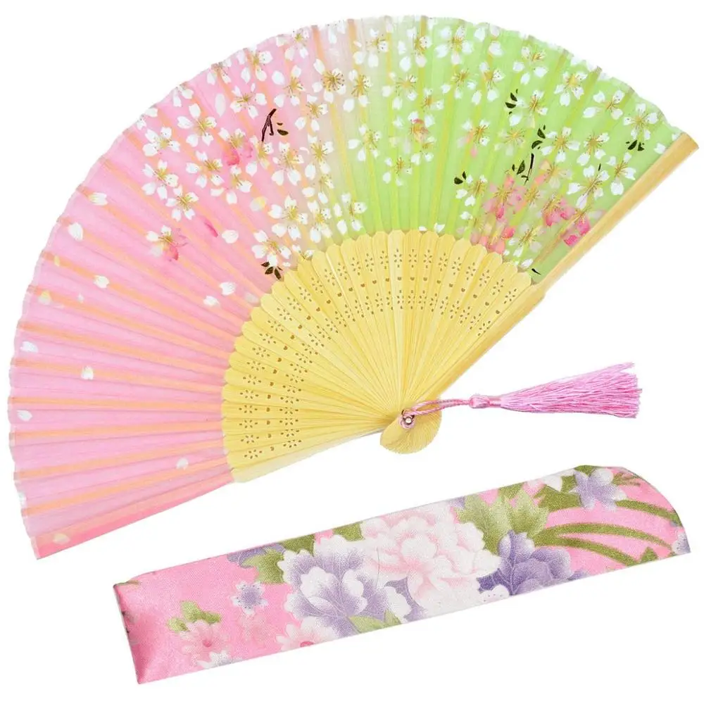 Pink Silk Fan Dance Lady Pocket Cooling Summer Folding Ethnic Crafts Wedding Gifts Chinese Party Supplies | Дом и сад