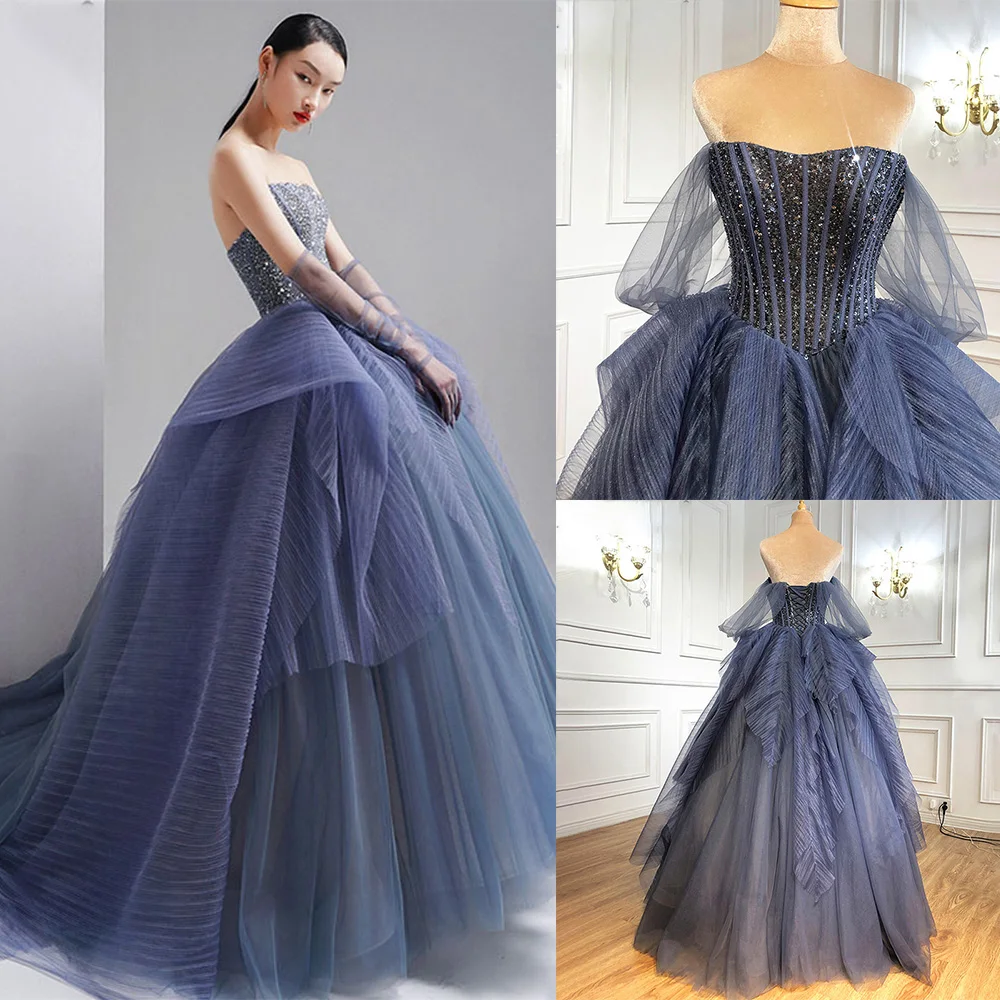 

Элегантный ночной халат, многослойная Тюлевая Пижама на шнуровке с блестками, изящная одежда для Вечерние вечернее платье, потрясающие ночные рубашки, халаты