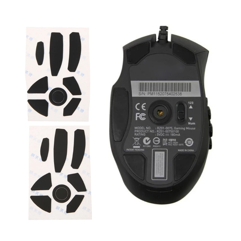 

2 Sets 0.6mm Thickness Replacement Mouse Feet Skates for Razer Naga Epic Hex