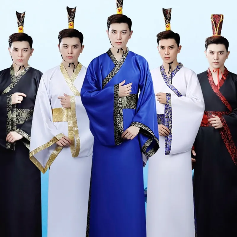 12 цветов мужской традиционный костюм ханфу китайская одежда древний праздничный