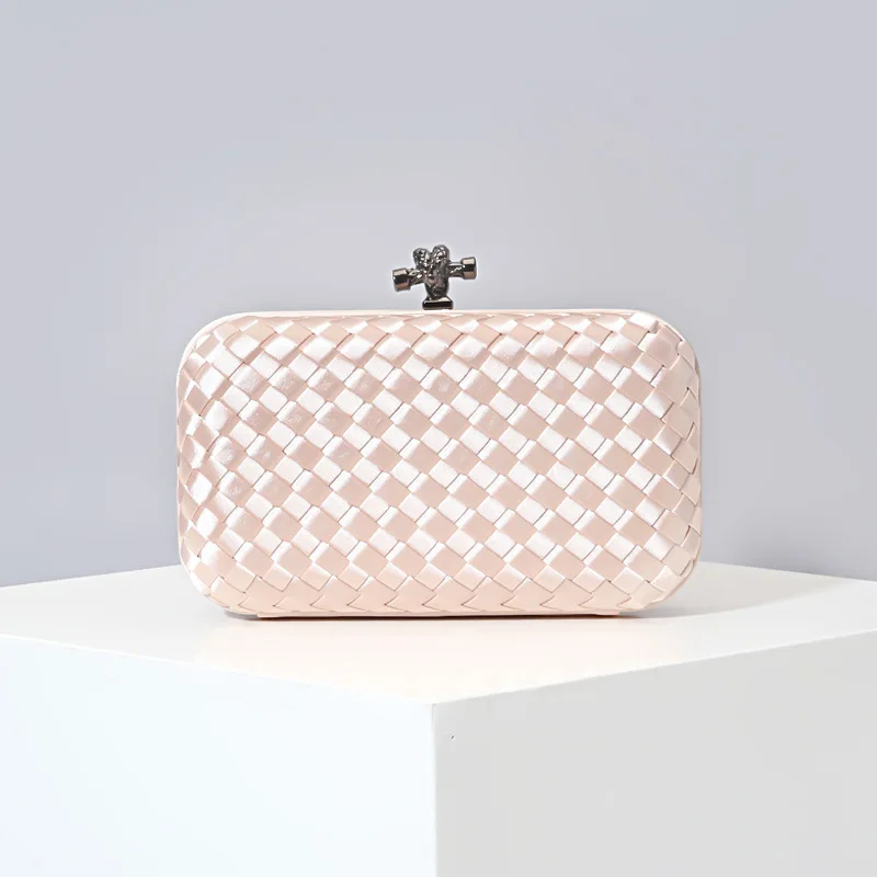 Medium Pink Повседневная трикотажная женская сумка-клатч ins, модная женская сумка ручной работы для свадебной вечеринки в европейском и американском стиле, брендовая Дизайнерская обувь ярких цветов - Цвет: Medium Pink
