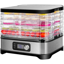 Electric 400W 5 Trays Food Dehydrator Machine with Digital Timer and Temperature Control Fruit Vegetable Meat Beef Jerky Maker