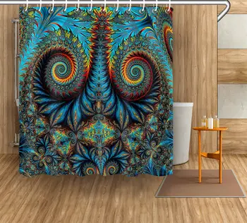 

Waterproof Fabric Shower Curtain Abstract Pattern Mandala Bath Accessory Sets