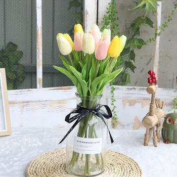 

5/10Pcs Real Touch Pu Tulips Artificial Silk Flowers Wedding Flower Bridal Bouquet Home Party Decoration Fake Flower Tulip Gifts