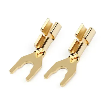 

20pcs Banana Speaker Jack Y Spade Plug Copper Screw Splitter Fork Wire Speaker Y Connector Acoustics Terminal Adapter