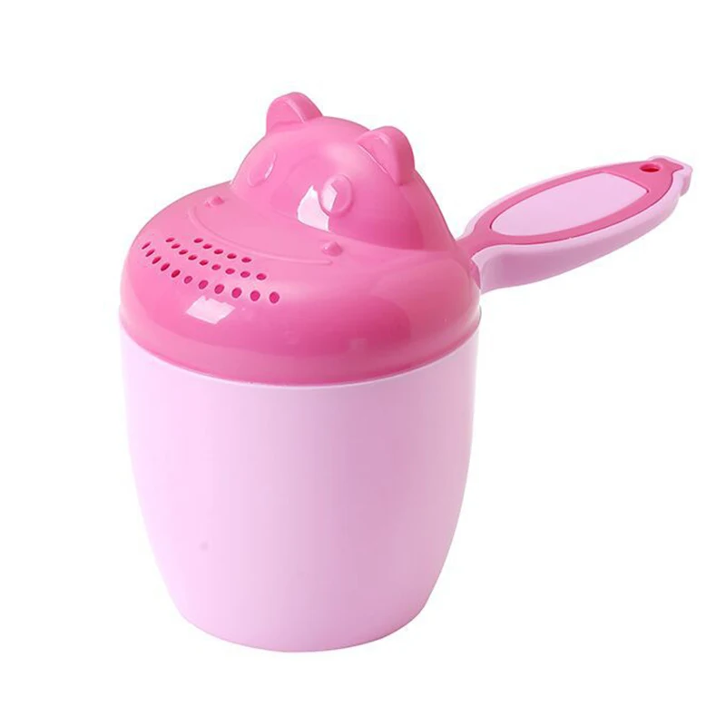 1 шт детский мультяшный медведь чашка для купания Душ Bailer Шампунь 3 чашки для ванны цветная чашка ребенок новорожденный Душ мыть ложка ребенок для детей Вода - Цвет: Pink Hippo