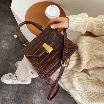 

High-end PU Leather Vintage Stone Pattern Crossbody Shoulder Bag Ladies Ladies 2020 Luxury Designer Wallet and Ladies Handbags