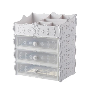 

Plastic Cosmetic Drawer Container Makeup Organizer Box For Storage Make Up Jewelry Nail Holder Home Desktop Sundry Storage Case(