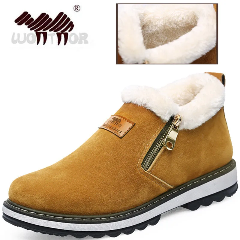 

Autumn And Winter Mens Snow Boots Plus Velvet To Keep Warm Low-top Shoes Non-slip Rubber Sole Side Zipper Parent Version