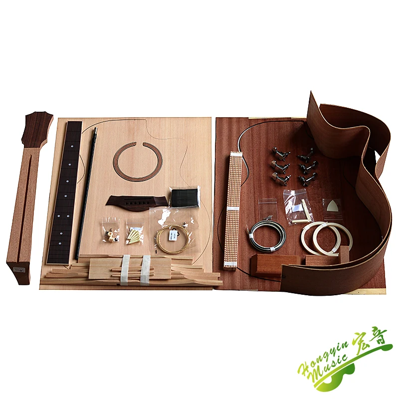41 inch GAC Cutaway guitar DIY folk ballad single guitar accessories package spruce solid wood side back plywood