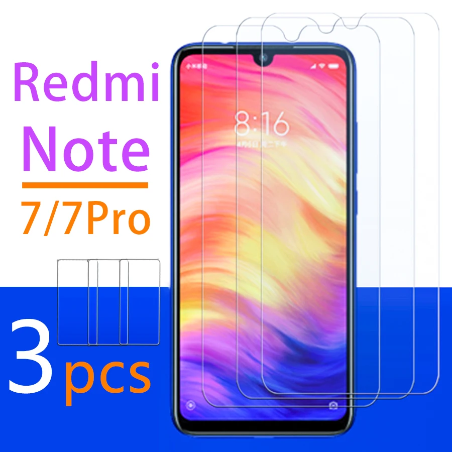 3 шт. Примечание 7pro Защитное стекло для xiaomi redmi note7 7 pro note7pro примечания 7note