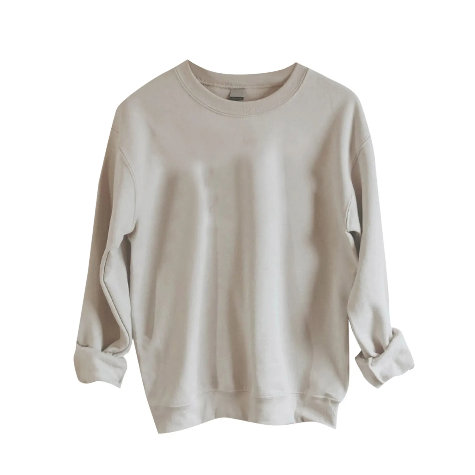 New Beige O-neck Casual Hoodies Women Winter Autumn Pullover Sweatshirt Female Pure Color Loose Tracksuit Перетягивать 2021 2