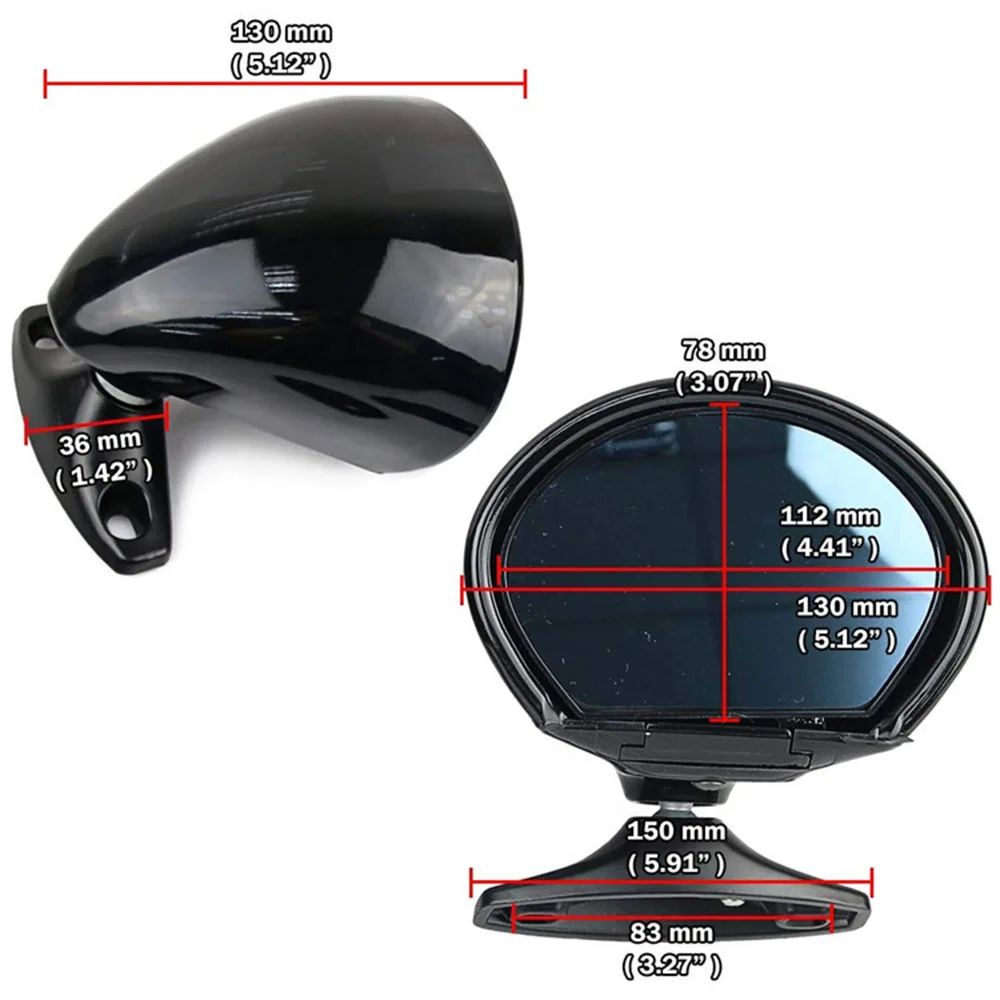 

Black Blue Auto Parts 1 Pair Rear View Mirrors California Style Side Car Universal Accessories