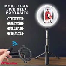 

Q07:Aluminum Alloy LED Ring Light Selfie Stick,4 in 1 Multifunctional Foldable Tripod for Phone,Suitable Android IOS Smartphones