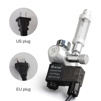 

12V Output Voltage Aquarium CO2 Regulator G5/8 Interface CO2 Pressure Regulator with Solenoid Bubble Counter & Check Valve