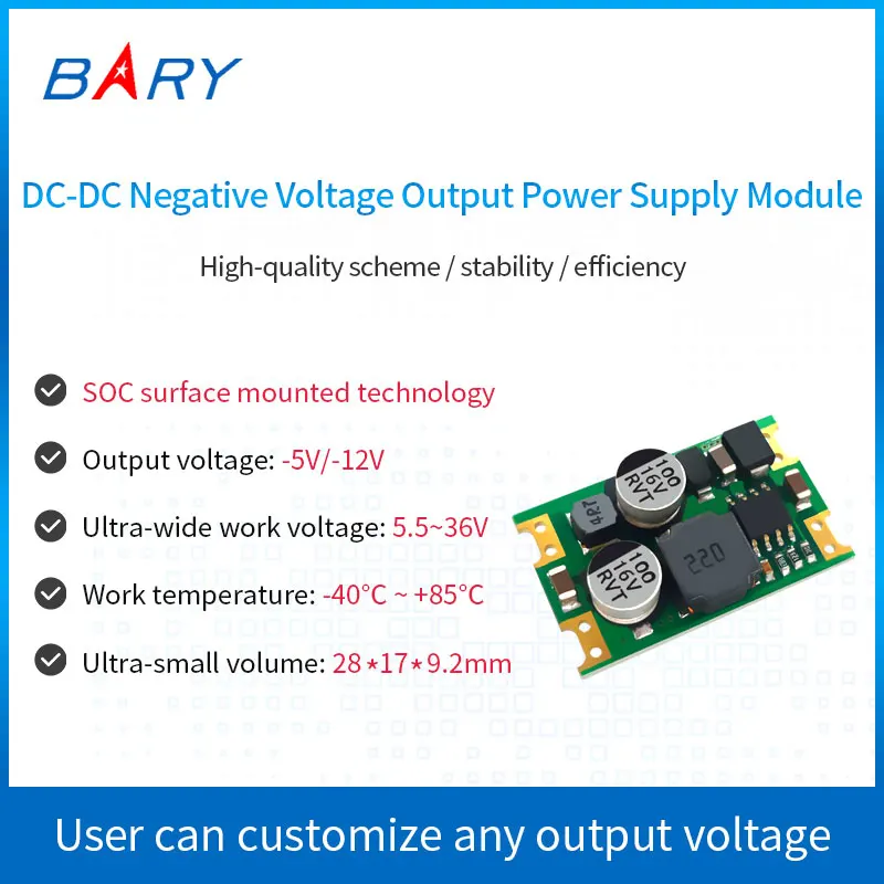 

DC-DC Step-down power supply module | Negative Voltage Output | 5 ~ 36 V to -5V-9V-12V-15V / 1A | ADC