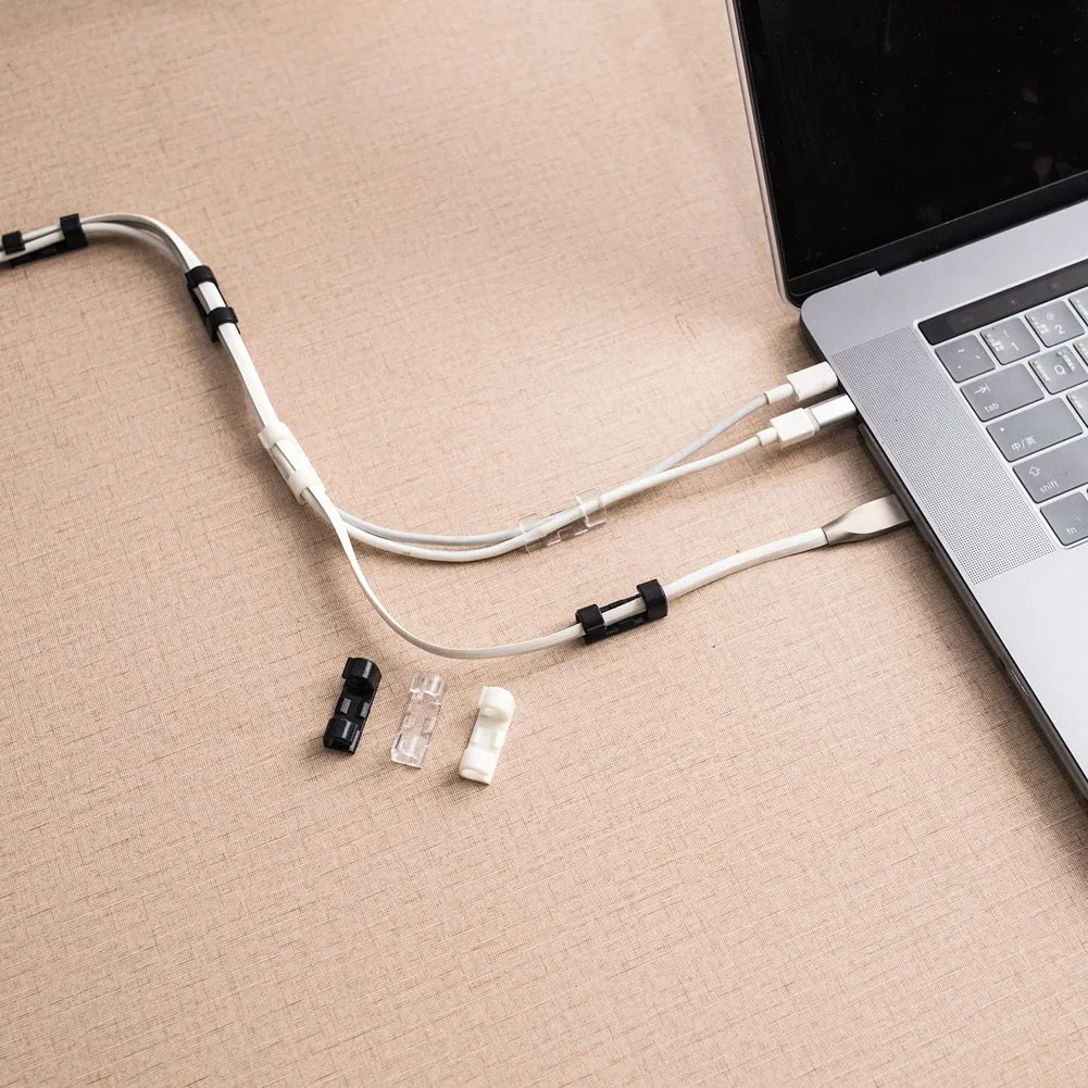 20PCS Cable Organizer Clips Cable Management Desktop & Workstation Wire Manager Cord Holder USB Charging Data Line Winder cable organizer