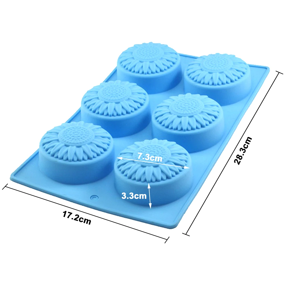 6 cavity silicone molds flower soap mold DIY handmade soap mold handmade chocolate biscuit cake decoration for baking craft silicone mold baking mold