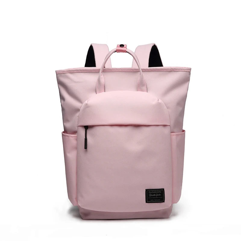 Хит! Холщовые рюкзаки для женщин, яркие цвета, водонепроницаемые школьные сумки для девочек-подростков, рюкзак для ноутбука, лоскутный женский рюкзак - Цвет: Розовый