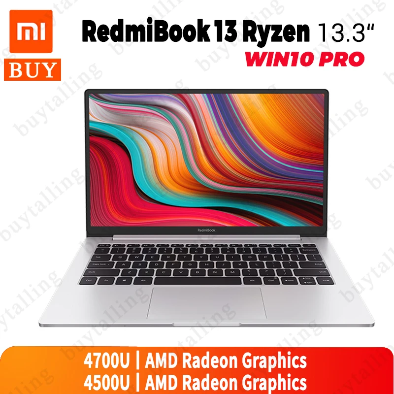 Оригинальный Xiaomi RedmiBook 13 Ноутбук 3 дюймов AMD Ryzen R5-4500U/R7-4700U ГБ/8 ГБ/16 ГБ DDR4 512 ГБ/1 ТБ SSD