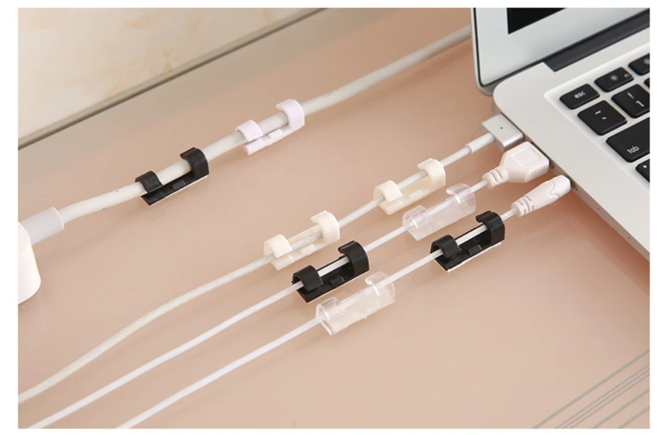 Cable Winder Wire Management Cable Organizer Desktop & Workstation Cord Clips Management Holder Data Telephone Line Sleeve (8)