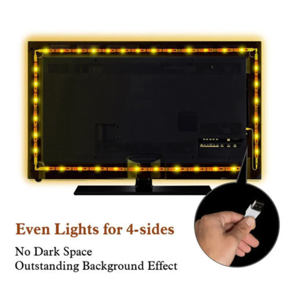 4M USB LED Strip String Tape SMD2835 TV PC Background Decorative Lighting