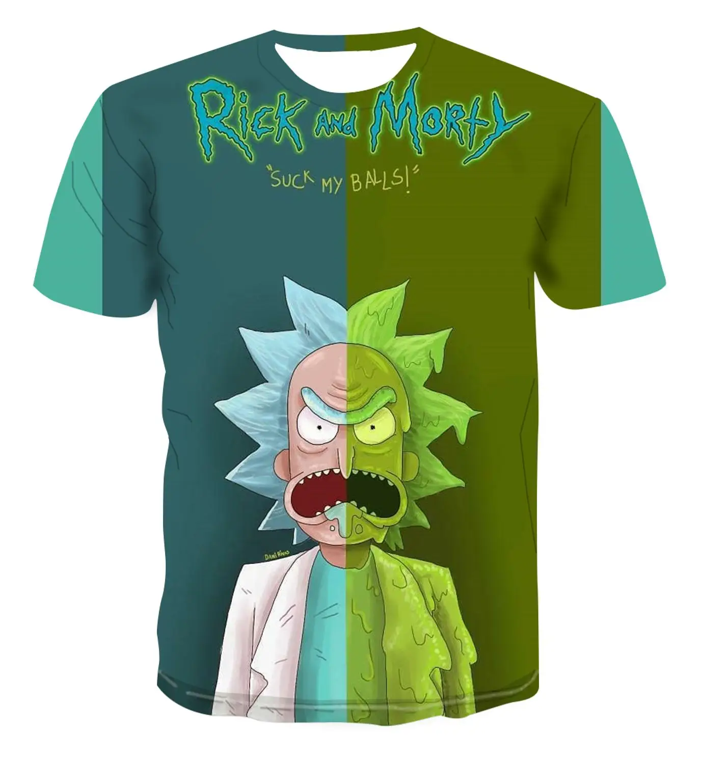

Rick and Morty new funny 3D cartoon T-shirt women's creative design color pattern cool Street Fashion Top harajuku T-shirt s-5xl