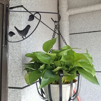 

European Style Wall Hanging Flowerpot Bracket Iron Flower Stand Balcony Home Decoration Iron Plants Pots Hooks Hanging Planter