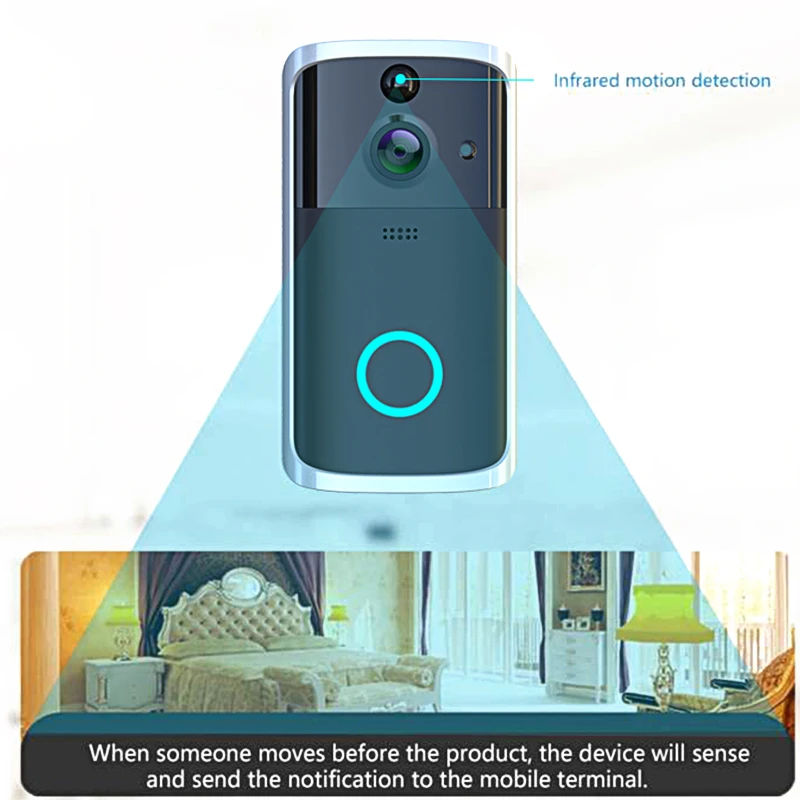 Wireless Smart WiFi Doorbell IR Video Visual Camera Intercom Protect Home Safe UND Sale