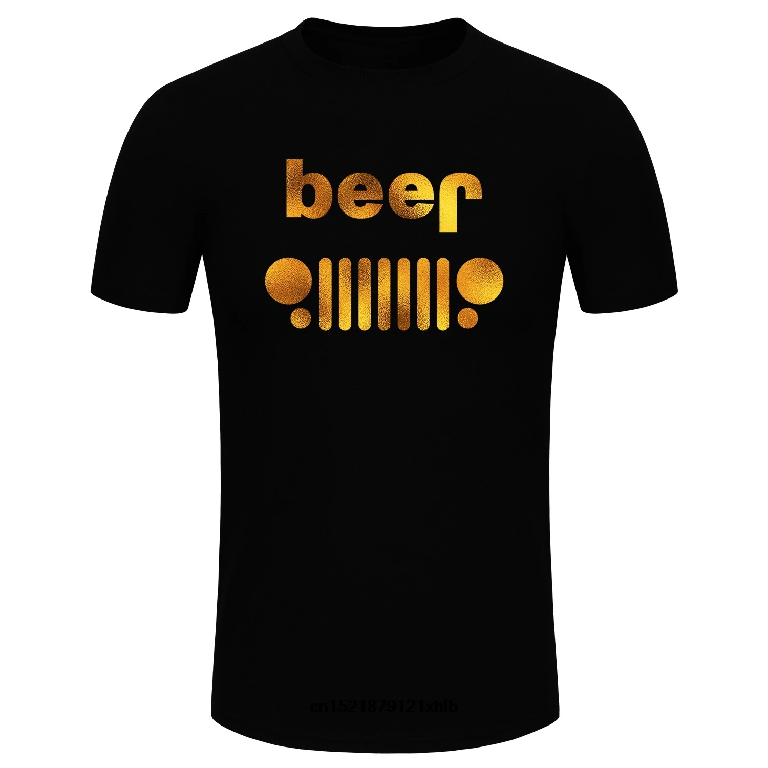 Мужская футболка модная с золотым блеском и надписью Beer Off Roading (Размер X) Футболка