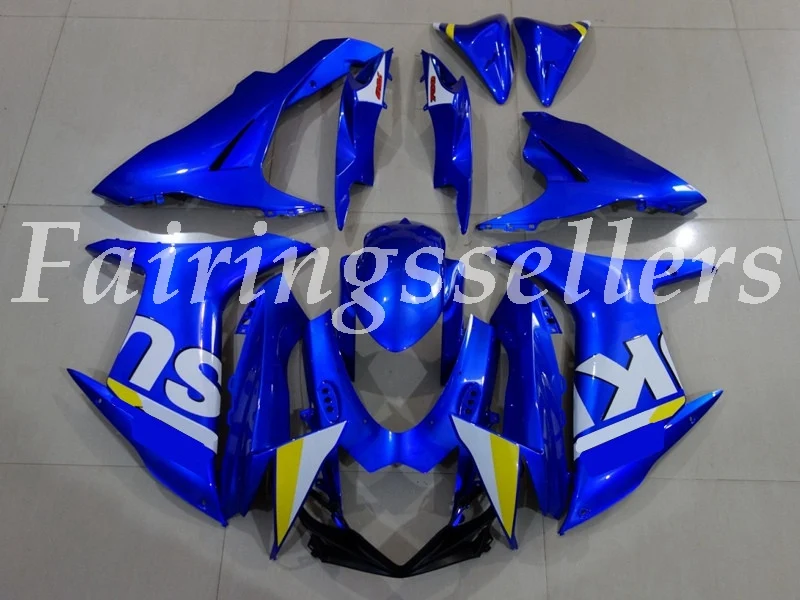 Литье под давлением ABS мотоцикл обтекатели комплект, пригодный для Suzuki GSXR 600-750 K11 11 12 13 14 15 16 17 Обтекатели белый черный - Цвет: blue