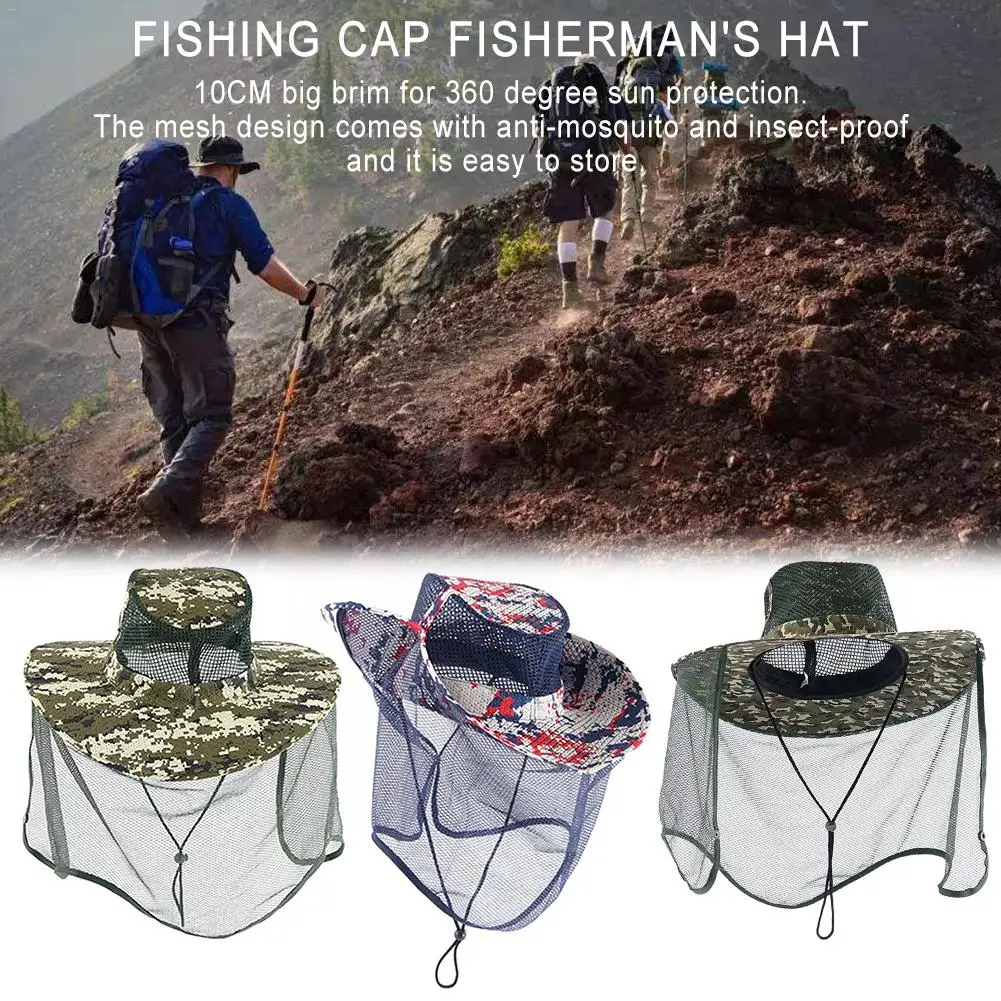 

Outdoor Thickened Bucket Hat Mosquito and Insect Repellent UV Sun Protection Cap for Camping Travel Fishing Camouflage Hat