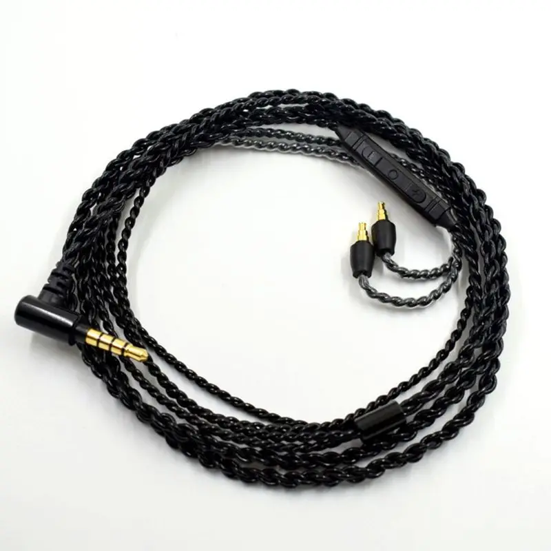 Cable Silver Plated Cord for IE40 PRO Headphones with Mic Volume Control X3UB