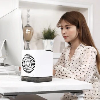 

3 Sppeds Mini Air Cooler Fan Humidifier portable conditioner Desktop Purifier Atomizer for Office Bedroom with 7 Colors Light