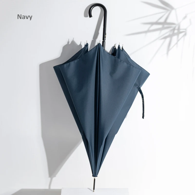 Парашютный ультра-светильник, длинный зонт от дождя для женщин, устойчивый к изгибу, автоматический зонт, 266 т, эпонж, ткань, зонт для гольфа, ветрозащитный, 7K - Цвет: navy