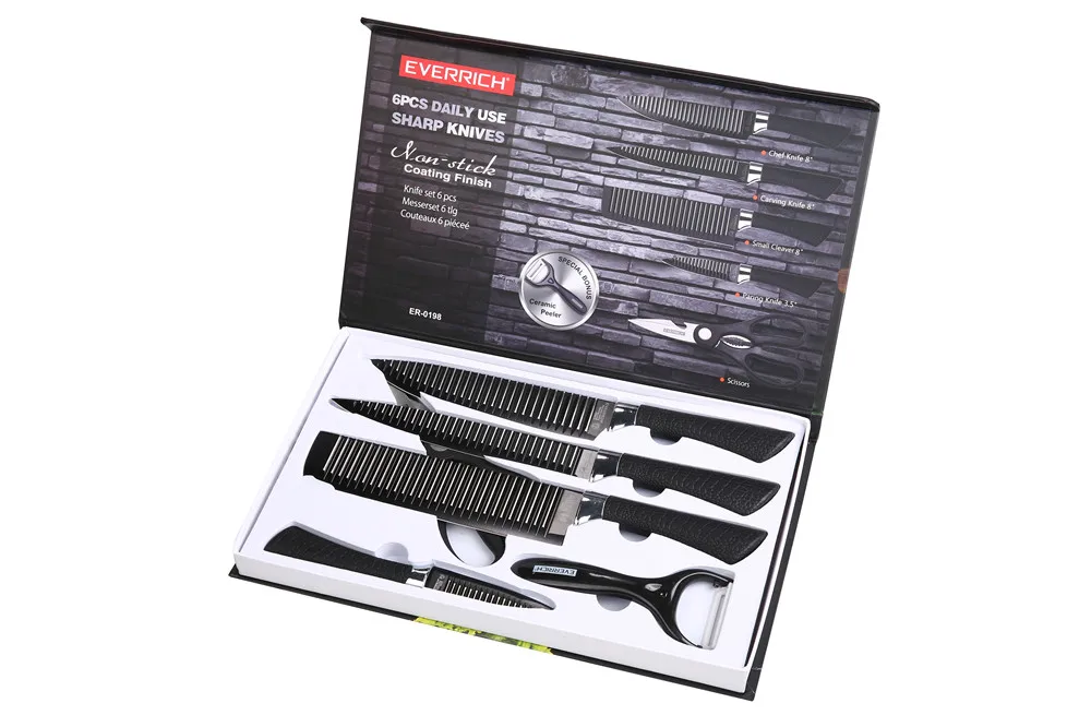 

6PCS/Set Chef Knife - Comfort-Pro Series - High Carbon Stainless Steel,knives Cooking Kitchen Chef Carving cleaver scissor knife