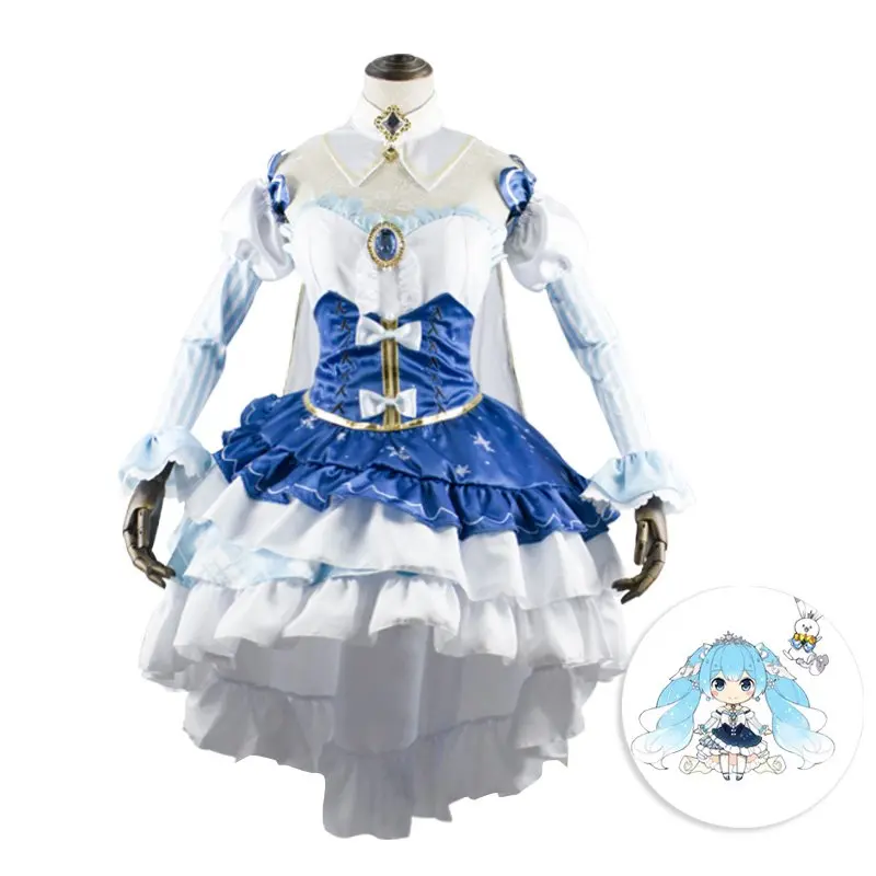 

2019 New Costume VOCALOID Hatsune Miku Cosplay Costume Ice and Snow Miku Uniforms