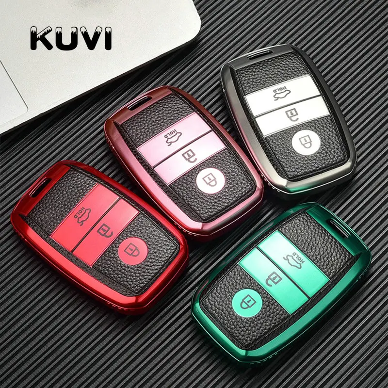 Leather Car Remote Key Case Cover Shell For KIA Rio Rio5 Sportage Ceed Cerato K3 KX3 K4 K5 Cerato Sorento Optima Picanto key case key case cover car key shell remote control case cover