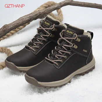 

Fashion Men Boots Sneakers Big Size 39-48 New Men Boots for Men Winter Snow Boots Warm Fur Plush Men Footwear Lace Up High Top