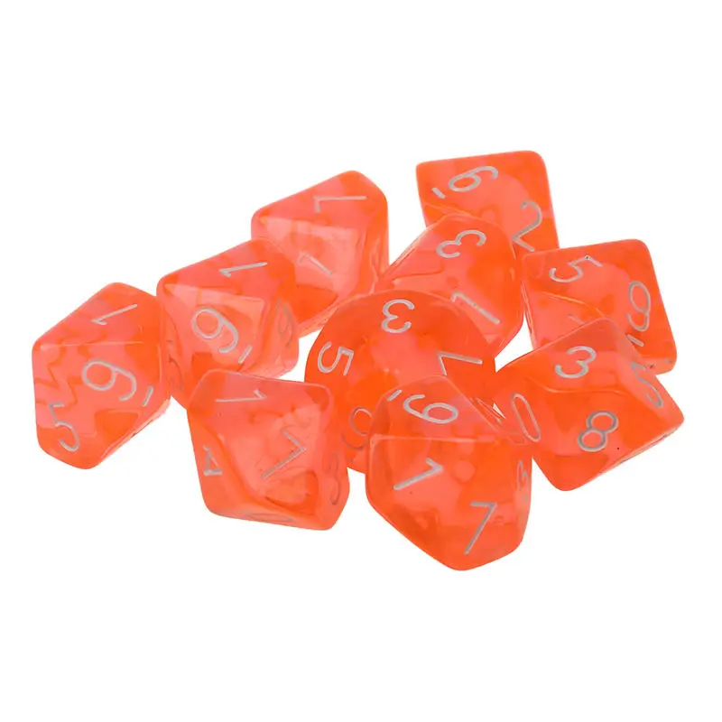 10-Dices D10 Ten Sided Gem Dice Die for RPG Dungeons&Dragons Board Table Games