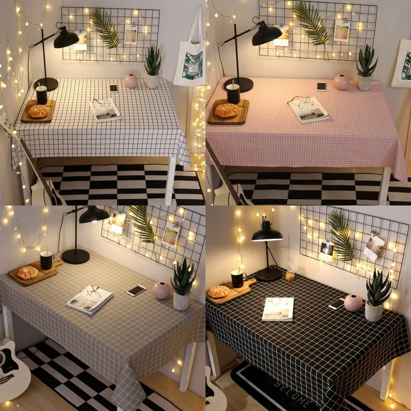 Cotton Linen Tablecloth Ins Nordic Style Net Red Girl Desk Cloth Coffee Table Rectangle Cafe Cover | Дом и сад